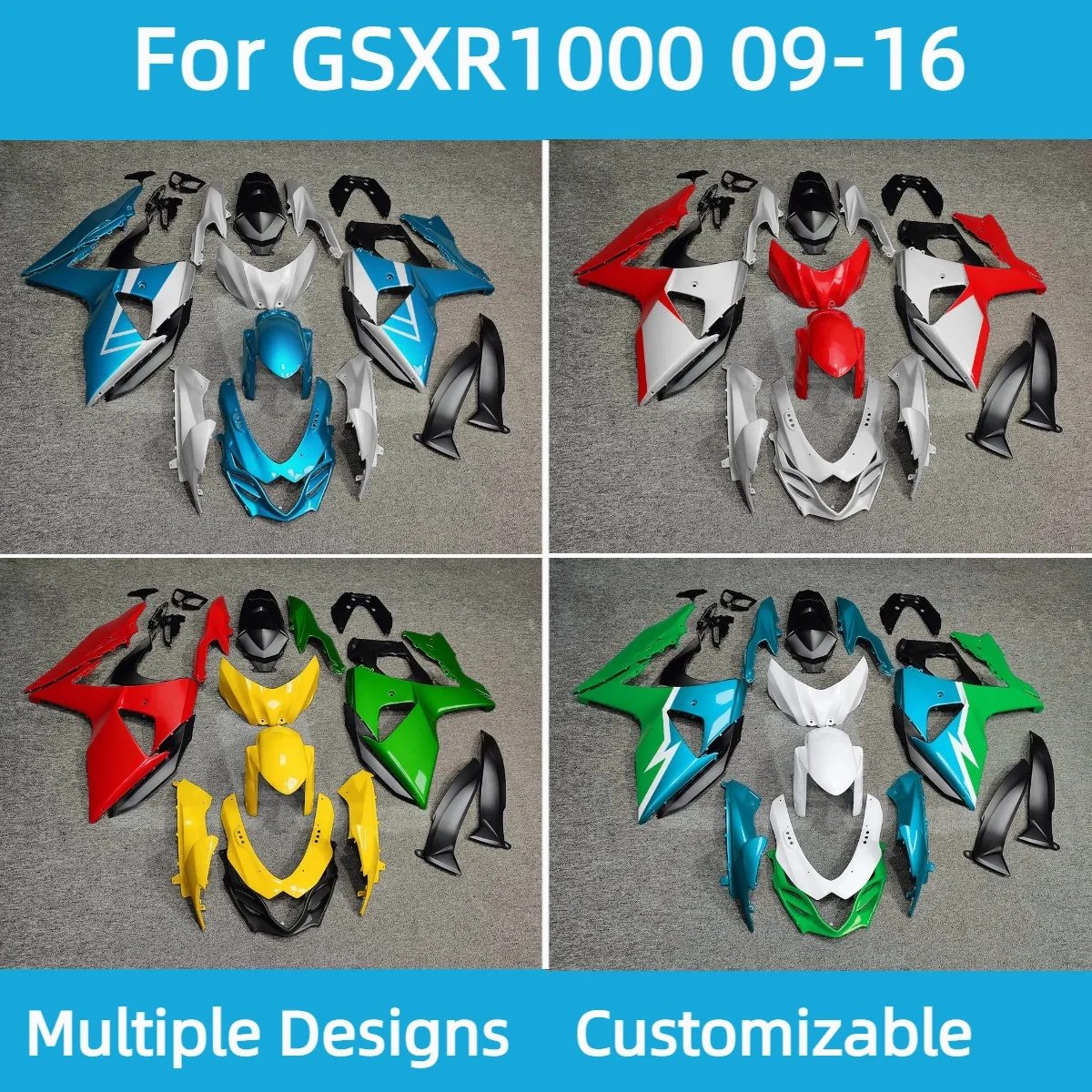 

Cool Fairings GSXR 1000 2009-2016 Customizable Motorcycle Bodywork Full Fairing Kit Fit for GSXR1000 09-16