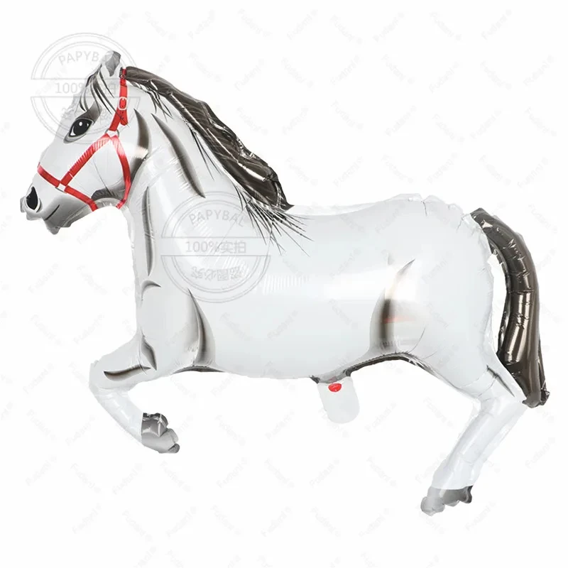 1PC New Pentium Horse-shaped Balloon Animal Pony Genie Aluminum Film Ball Farm Freedom Cowboy Baby Birthday Party Decorations