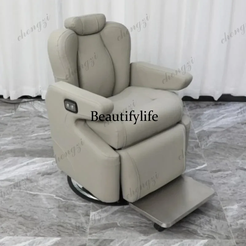 

k182 Soft Folded Backrest Barber Chair Design Auxiliary Aesthetic Comfortable Barber Chair Modern Arm Salon Furniture