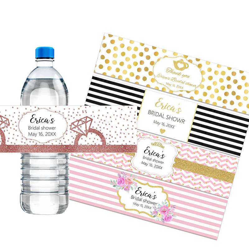 Custom Bachelorette Party Stickers Wedding Water Bottle Labels Personalized Bridal Shower Hen Party Bride To Be Decor