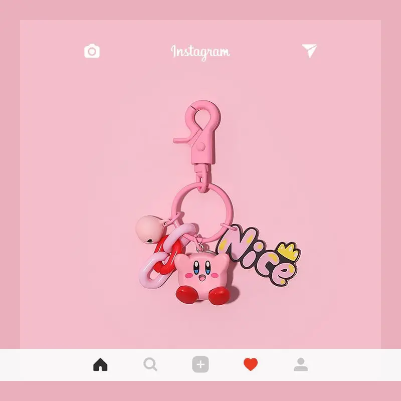 

New Kirby Creative Keychains For Women Bag Pendant Couple Car Key Chains Jewelry Gift Decoration Accessories Birthday Gift