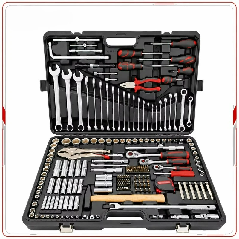 220-Piece 1/4-Inch Drive Metric Socket Ratchet Wrench Set Hard Case Carbon Steel Hand Tools OEM Car Repair