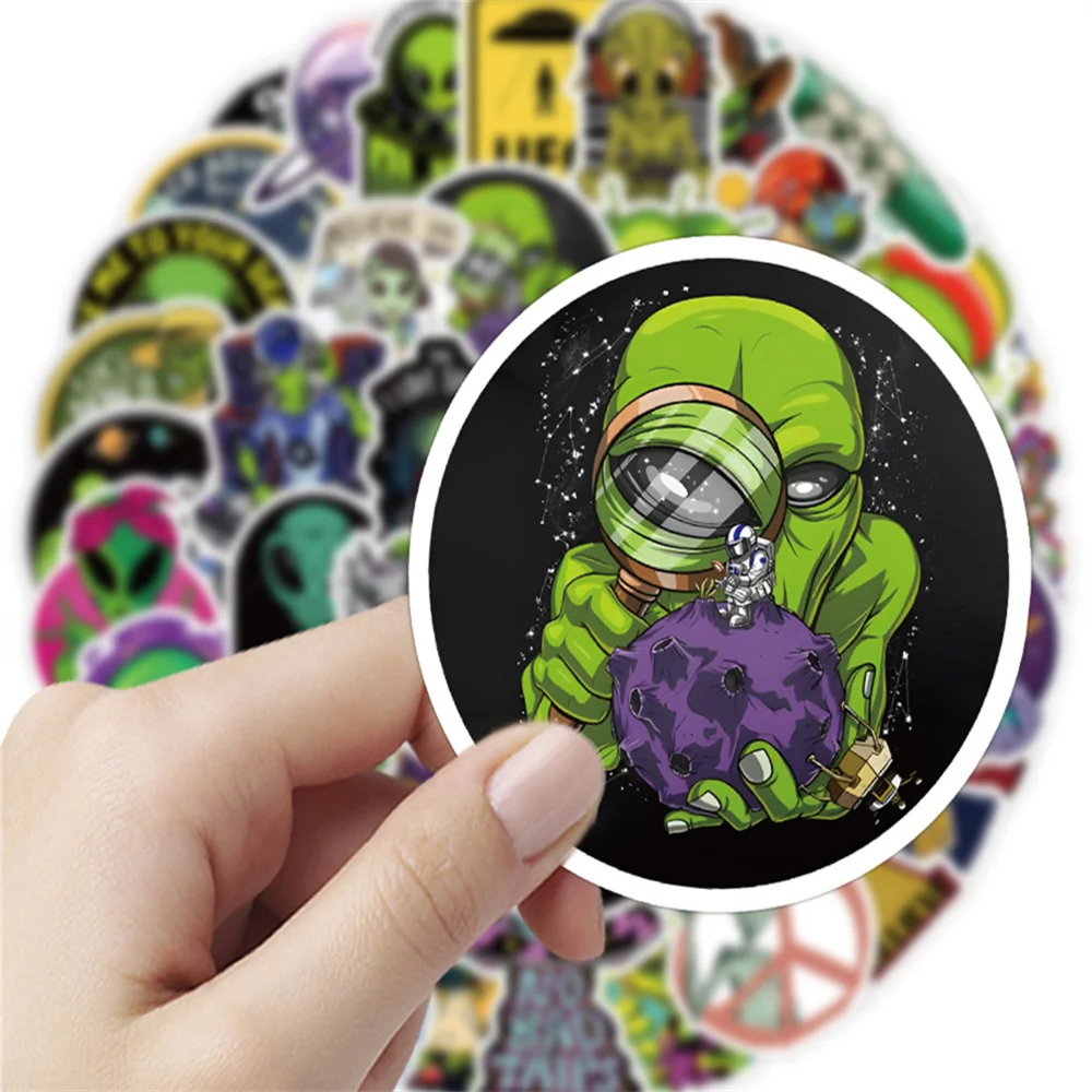 10/30/50PCS New DIY Alien Stickers Cartoon Creative Animation  Computer Desk Luggage  Chair Decoration Waterproof Wholesale