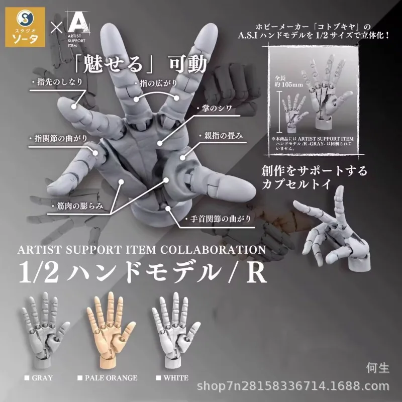 

Gashapon Toys Palm Model Artistic Primitive Mechanical 1/2 Joint Movable Anime Figure Doll Gifts Toys Collect Ornaments