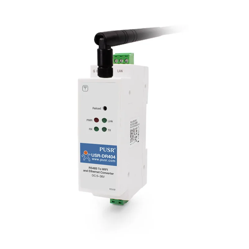 DIN-Schiene RS485 zu WiFi-Konvertern RS485 zu 802.11 A/b/g/n WLAN-Server für serielle Geräte DR404