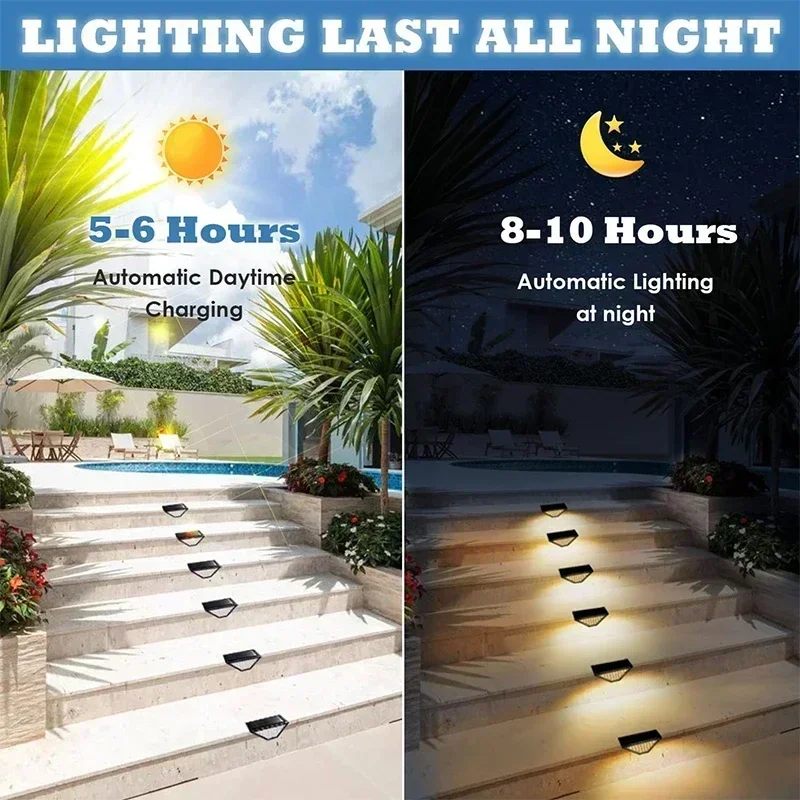 Luzes solares da plataforma luzes da cerca ao ar livre luzes do passo à prova dwaterproof água luzes solares para trilhos escadas passo cerca quintal pátio e caminho