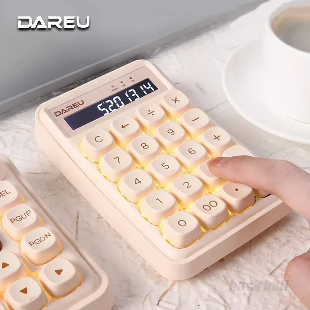 Dareu Z19 Calculator Keypad Mini Keyboard Sugar Cubes Tri Mode Bluetooth Wireless Mechanical Keyboard Pc Accessories Office Gift