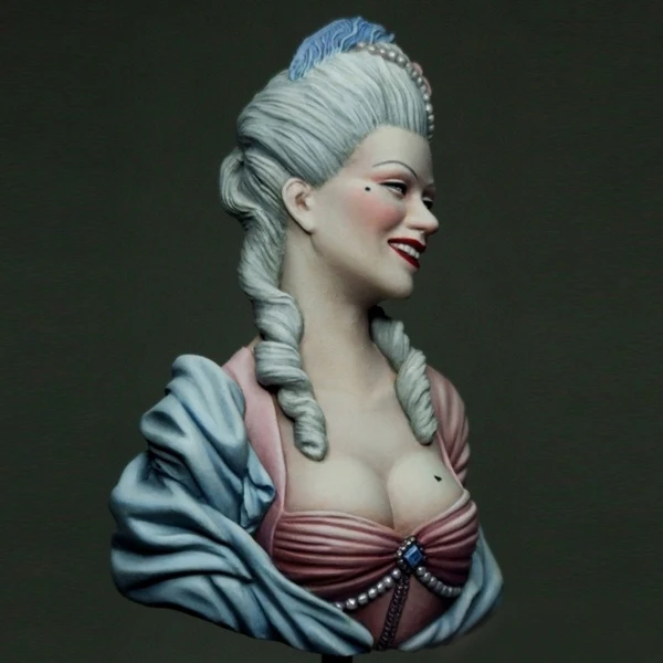 تمثال نصفي من الراتنج ، غير مطلي بدون لون ، كونتيسان فرنسي-داما دي لا كورتي ، كاثلوكي جي جي ، مقالات تاريخية وإنسانية