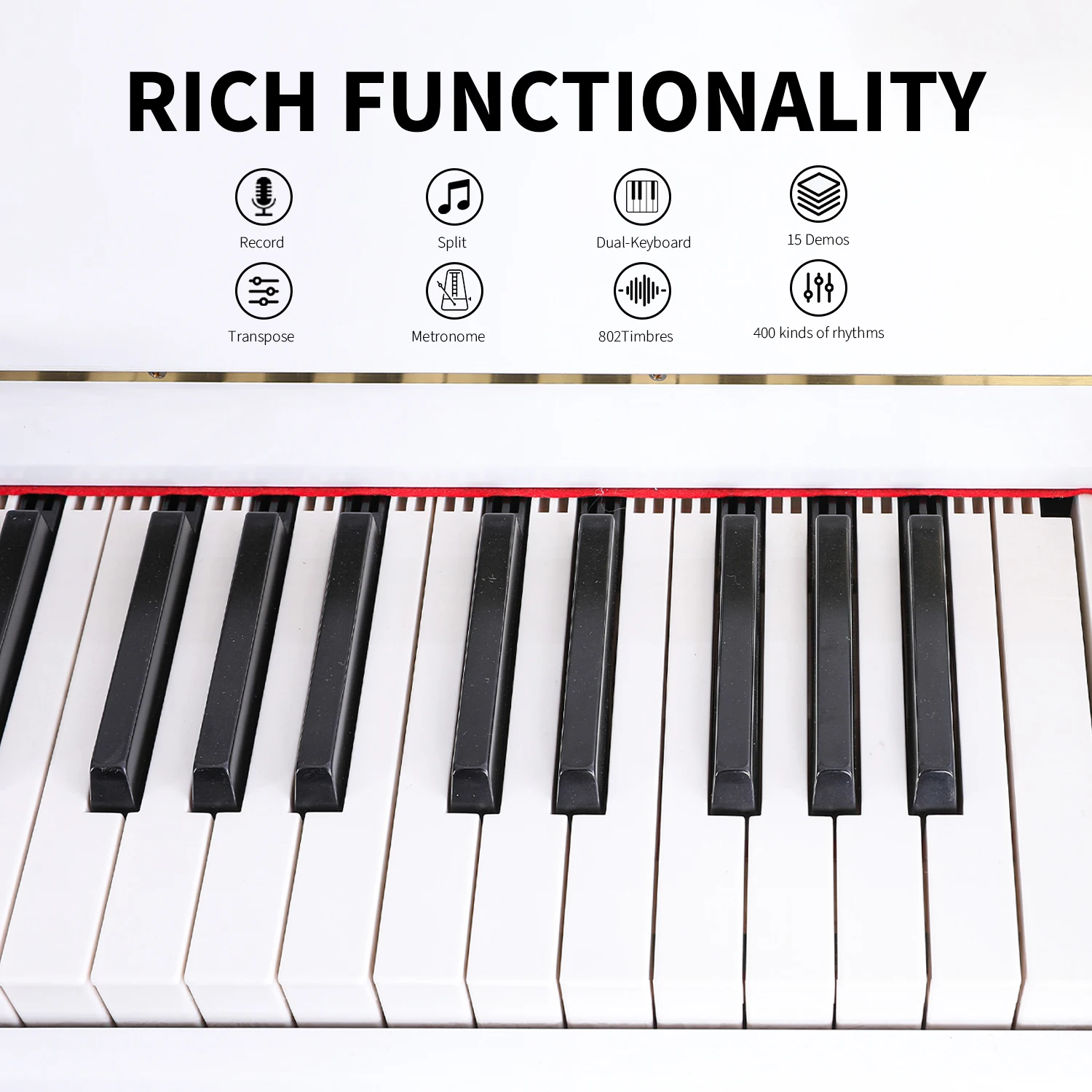 Upright Acoustic Piano Keyboard Musical Instruments Digital Piano 88 Weighted Keys China Electronic Upright Piano