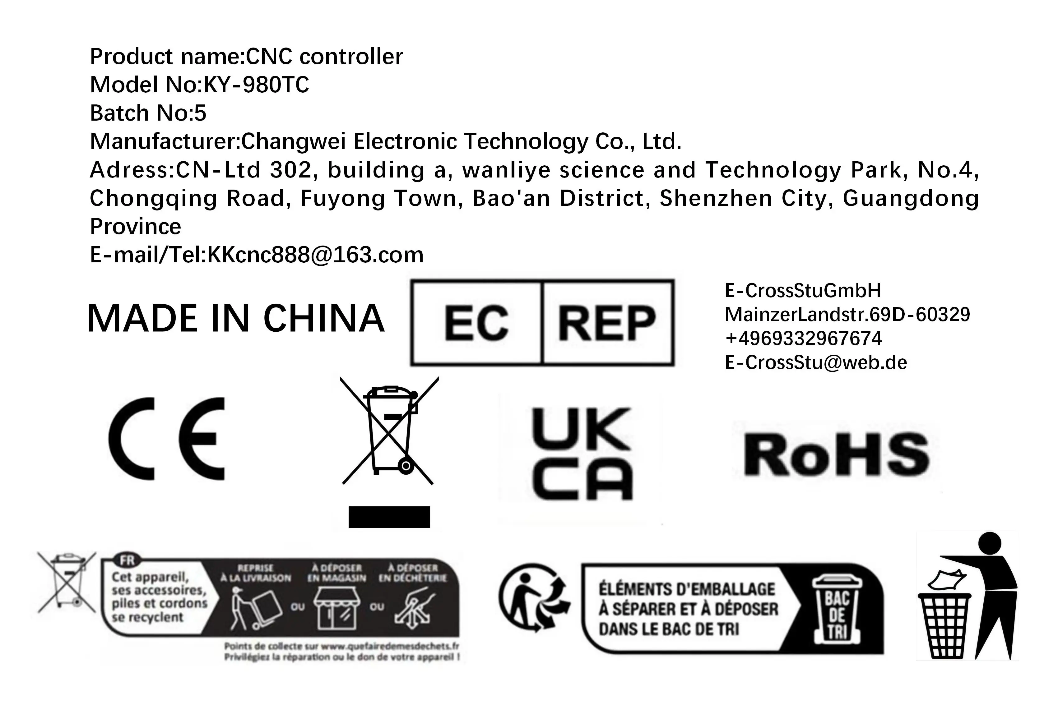 Fresadora etherCAT 15im controlador 6 ejes