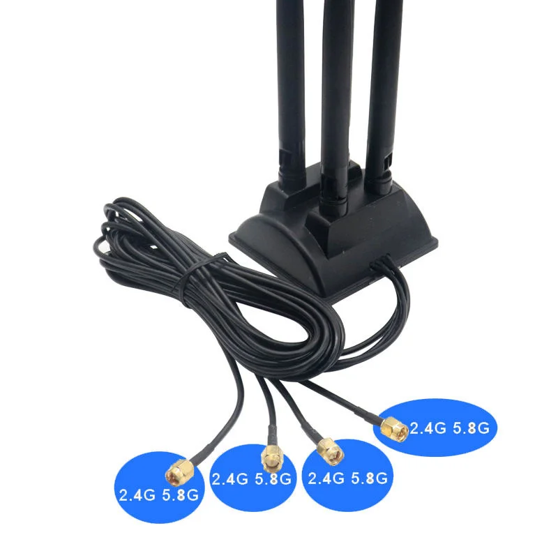 Nuevo 4x4 Mimo Base magnética 12dBi banda Dual 2,4G 5G 5,8G WiFi antena enrutadora de goma 4 en 1 para comunicación