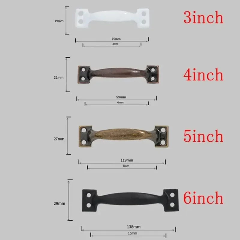 Iron Furniture Pull with Bow-Shaped Black Silver Barn Door Knob Drawers Handle 2Pcs Wardrobe Cabinet Door Garages Sheds Hardware