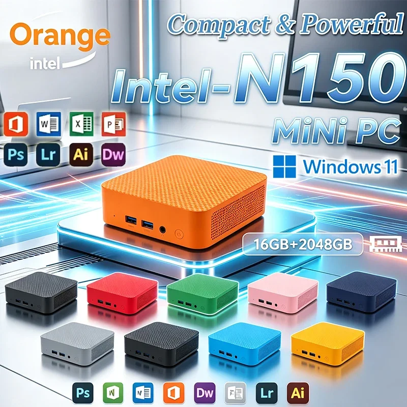 Mini PC Windows 11 Pro New Mini PC Intel N150 High-Performance Portable 16GB RAM 1TB/2TB SSD WiFi6 Desktop Office Gaming PC