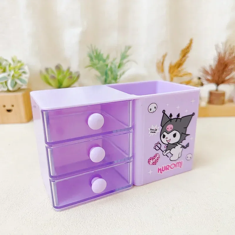 __bn__ Cinnamoroll My Melody Anime Kawaii Sanrio Desktop Storage Box Cute Kuromi Stationery Organizer Pen Holder Jewelry Case Kids Gift