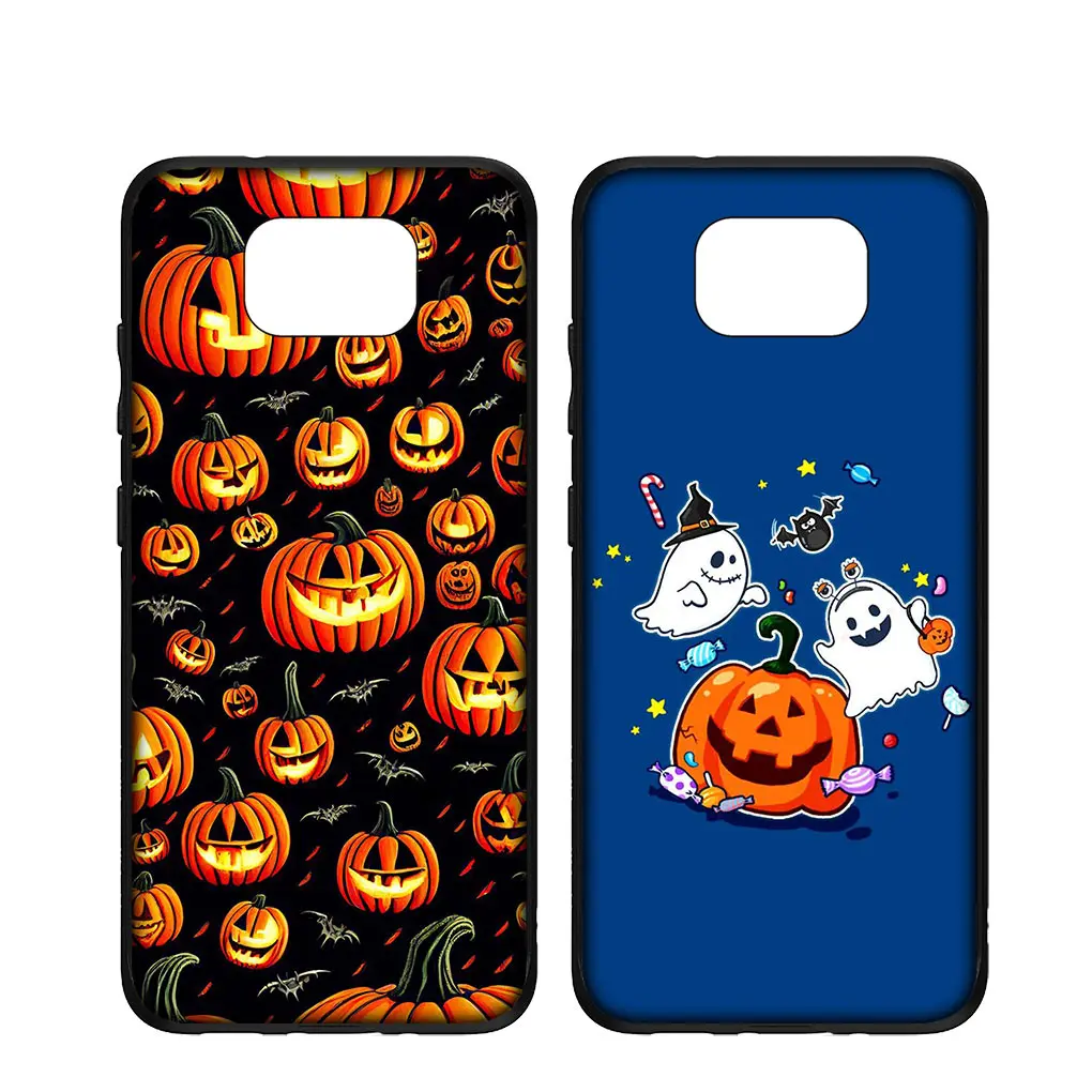 Little Ghost with Halloween Pumpkin Cover Phone Case for Xiaomi Redmi Note 11 10 9 8 Pro 9S 10S 11S 10A 9A 8A 10C 9C NFC 9T