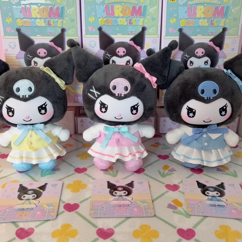 

Cute Sanrio Characters Vinyl Blind Box Kuromi Plush Pendant School Life Series Anime Peripheral Decoration Customized Kid Gift