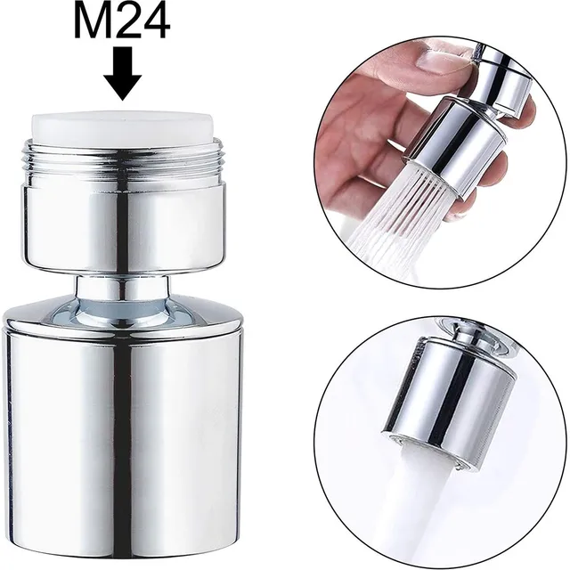 Krany kuchenne Head 360° °   Obróć kran Obrotowy koniec dyfuzora Adapter Filtr M24 Kran kuchenny Aerator Złącza kranu wannowego