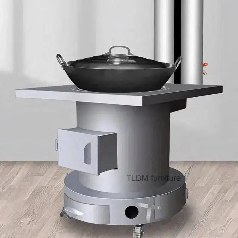 

Rural Smokeless Chimeneas Iron Fire Outdoor Firewood Wood Large Heater Pot Household Mobile Countryside Indoor Burning Stove H