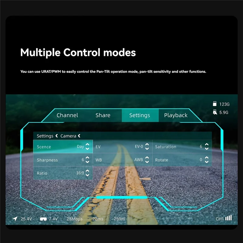 كاميرا GM1 FPV Gimbal Pan Tilt Mount مع تتبع الرأس متوافقة مع نظارات Avatar HD لطائرة FPV بدون طيار #2