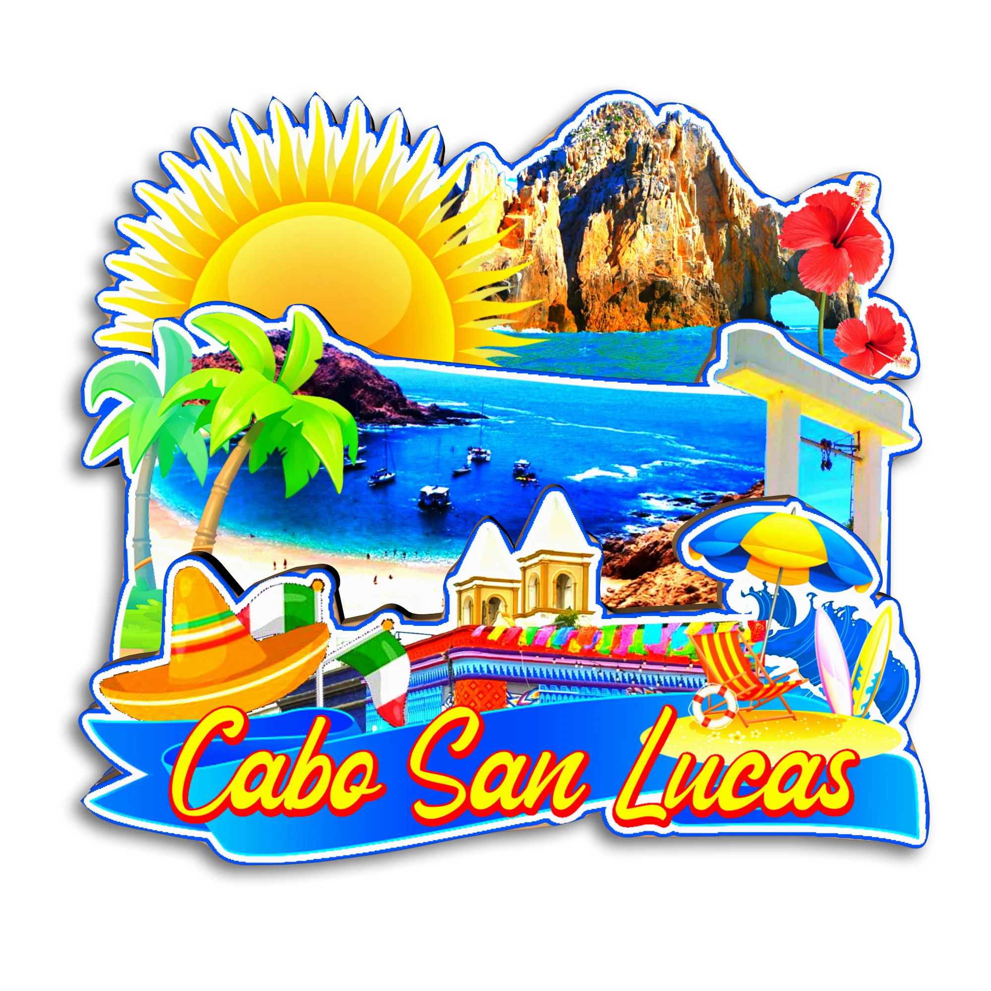 Cabo San Lucas Playa del Carmen Taxco San Luis Potosi Merida MEXICO imán de nevera recuerdo de viaje regalo hecho a mano decorativo