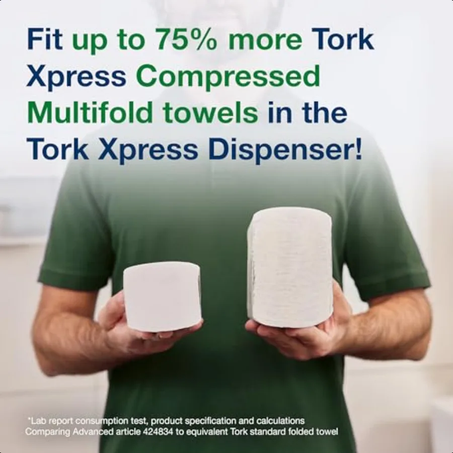 منشفة يد Tork Xpr Compred متعددة الطي باللون الأبيض H2 Premium ناعمة وماصة 12 × 200 ورقة 420590 #6