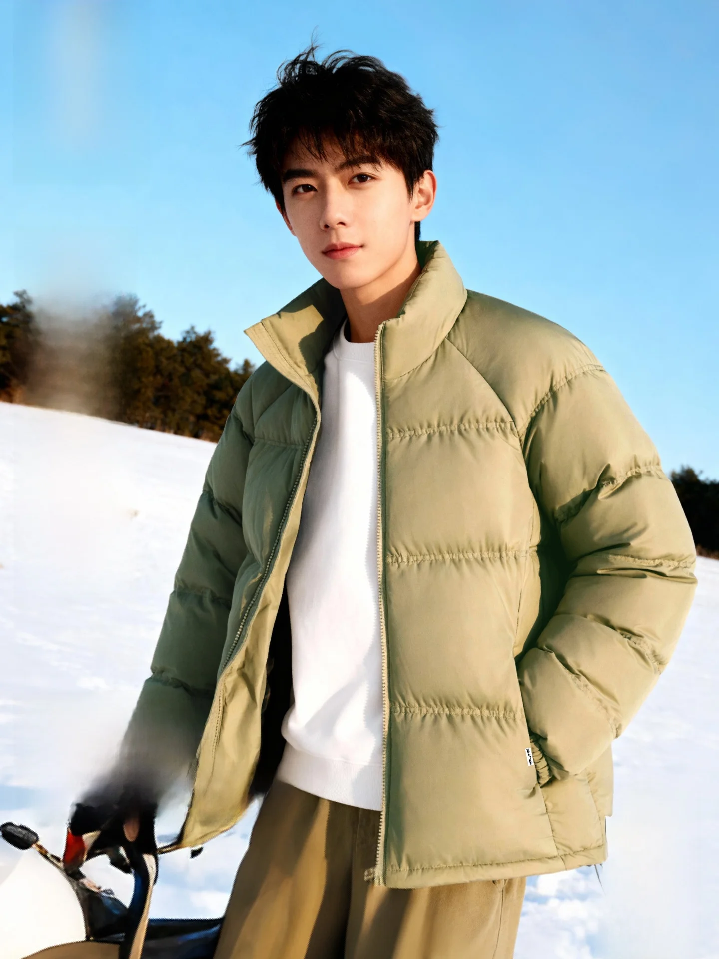 

Мужская утепленная пуховая куртка на молнии, теплая, с воротником-стойкой, зимняя модная верхняя одежда