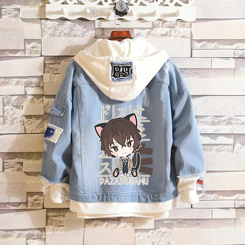 2024 Anime Jacket Bungo Stray Dogs Denim Jackets Nakajima Atsushi Coat Dazai Osamu Edogawa Ranpo Hooded Sweater Coats