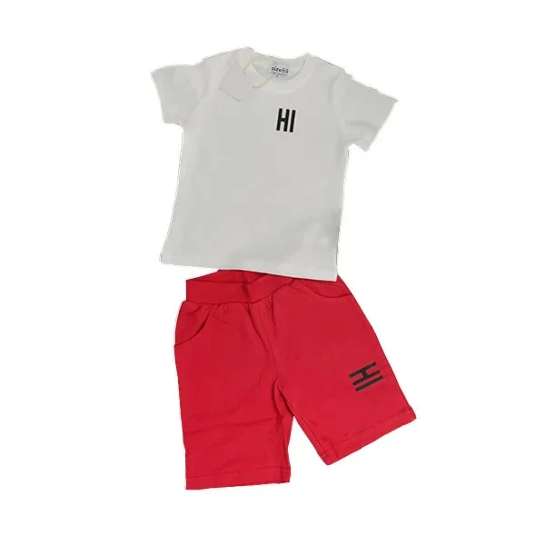 

1 Set/2pcs Kids Boy Girls Cute Shirt Summer Short Shirts Tops T-shirt and Short Pants