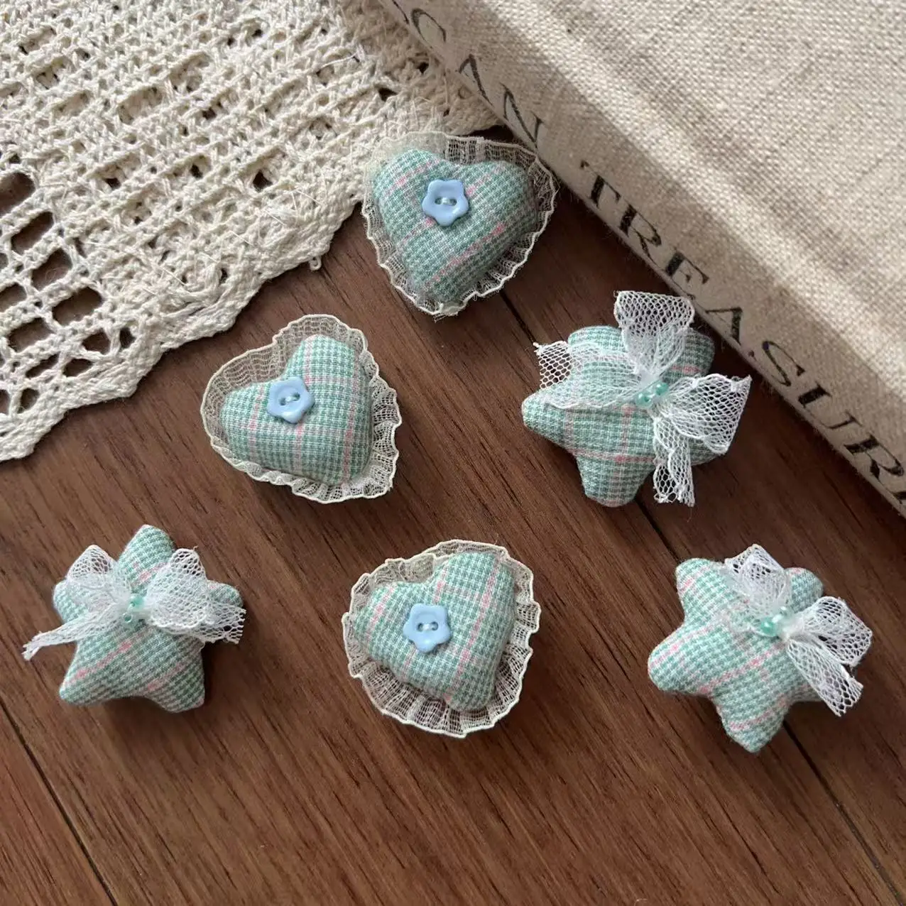 Premium Fabric Heart Star Hair Clip Brooch Pin DIY Versatile for Shoes Socks Hat Bag Clothing Trim Soft