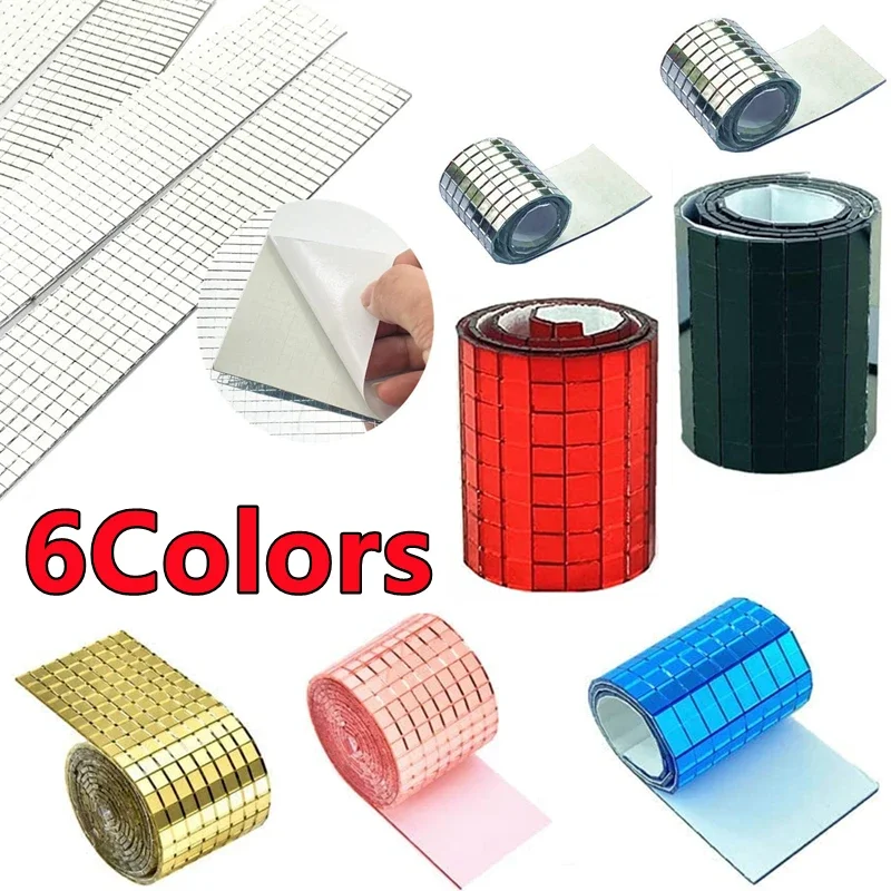 Auto-adesivo artesanato mini espelhos quadrados telhas de mosaico bola de discoteca adesivos banheiro diy artesanato decoração para casa fazendo ferramenta