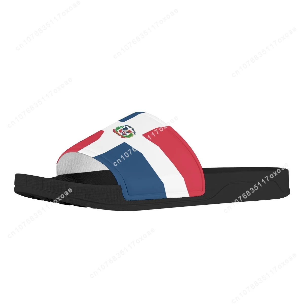 Unisex Non-slip Bathroom Slippers Dominican Republic Flag Print Summer Flat Sandals Couple Outdoor Soft EVA Slippers Footwear