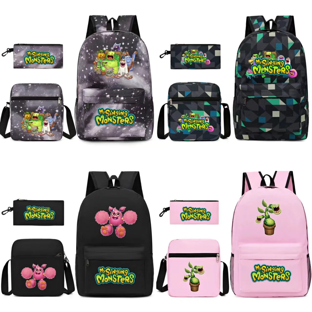 

My Singing Monsters Bag Singing Monsters Backpack Mochila My Singing Monsters School Shoulder Bag Pencil Case Mammot Gift Set