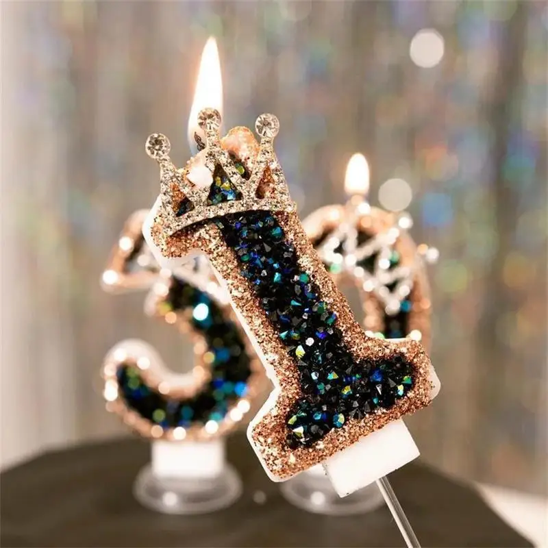

Crown Number Candles Birthday Digital 0-9 Cake Decoration Ocean Starfish Cake Topper Birthday Anniversary Day Decor Accessory ﻿