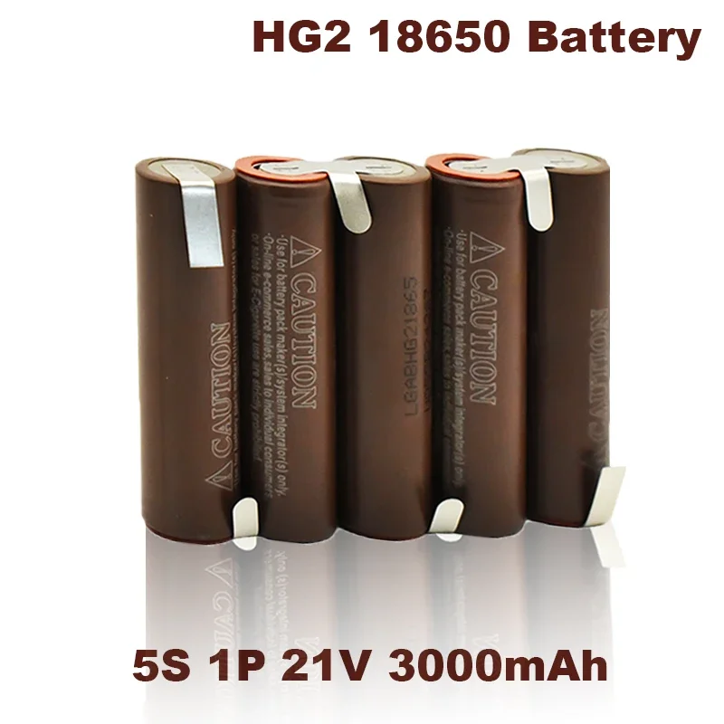 Original 18650 HG2 3000mAh 6000mAh 3S 4S 5S 6S 8S 7.4V 12.6V 14.8V 18V 25.2V 29.6V for screwdriver battery welding battery pack