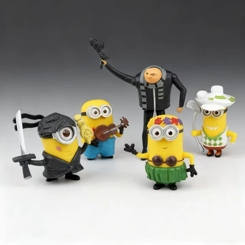 10 個のかわいいミニオン大きな目の小さな吊り下げ飾りケーキデコレーションアクセサリーキーホルダー漫画周辺機器車の装飾リトルイェ