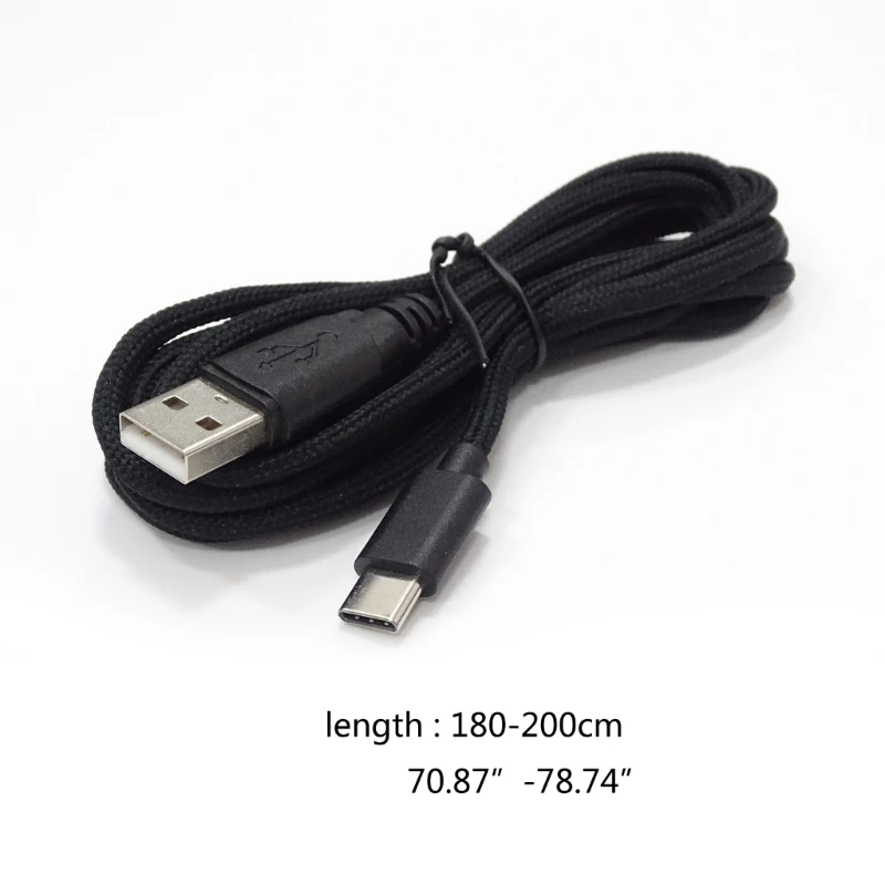 Mouse Charging Cable DIY PVC Nylon USB Type C Mouse Cable Line Replacement Mouse Keyboard Wire Fast Transmission Portable