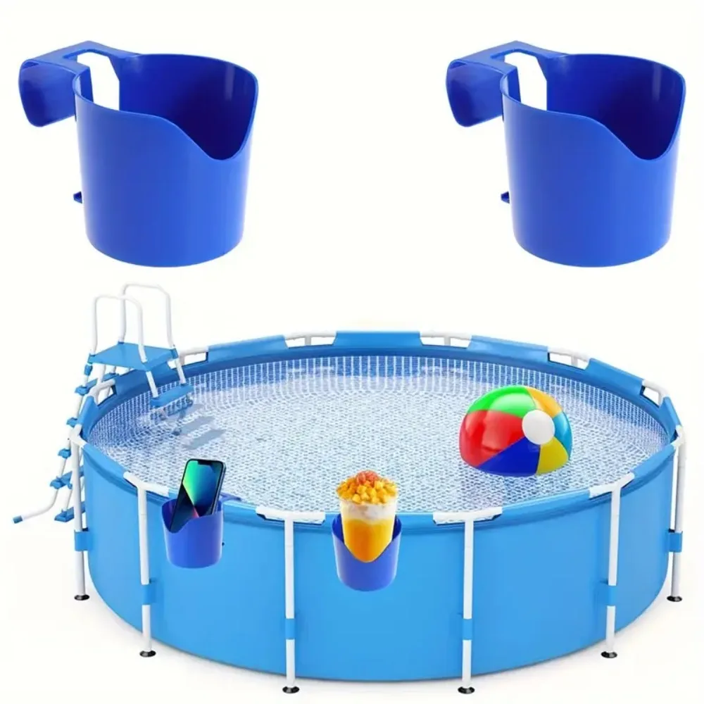 1pcs Poolside Cup Holder New Swimming Pool Storage Rack Pool Drink Beer Glass Holder Laundry Detergent Hanging Rack