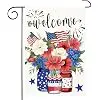 Patriotic garden flag 12x18 Vertical Double Sided Patriotic Mason Jar Flowers Burlap Yard Flag Red Blue Memorial Day Indepen jjp