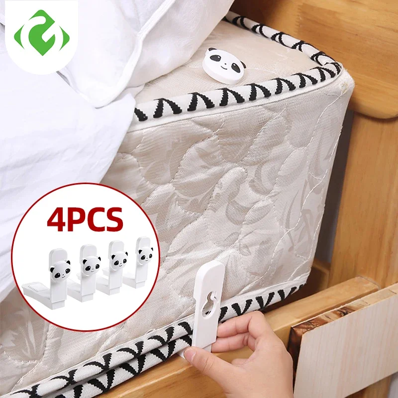 4Pcs/Set panda Bed Sheet Clip Bed sheet Belt Fastener Mattress Non-slip Quilt Covers Sheet Holders Gripper Fastener Clips Bed