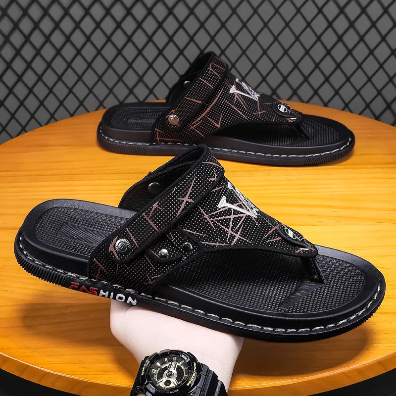 

Men's Summer Sandals Breathable Slip-On Sports Water Shoes Anti-Slip Driving Hole Hole Beach Shoes Soft Bottom Outdoor Shoes