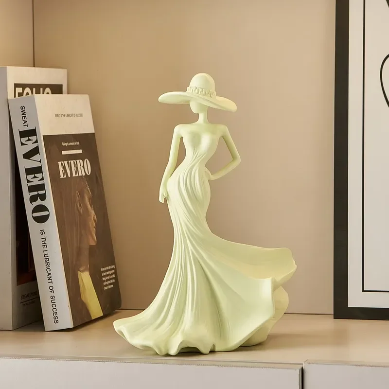 Creative Design Art Cream-style Figure Ornaments High-end Feel Resin Crafts Living Room Study Entryway Wine Cabinet Home