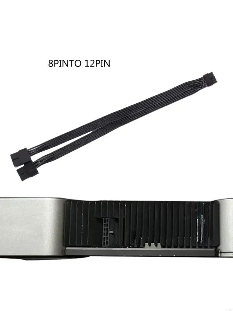 12-Pin to Two 8Pin (6+2P) PCIe GPU Power Extension Cable for RTX30 Series Power Cord 30cm 11.8in for Graphics Card 