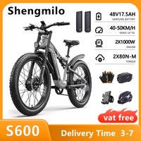 Electric Bike Shengmilo S600 2000W Dual Motor Bike Fat Bike Electric 26 E-Bike 48V 17.5AH Samsung Battery