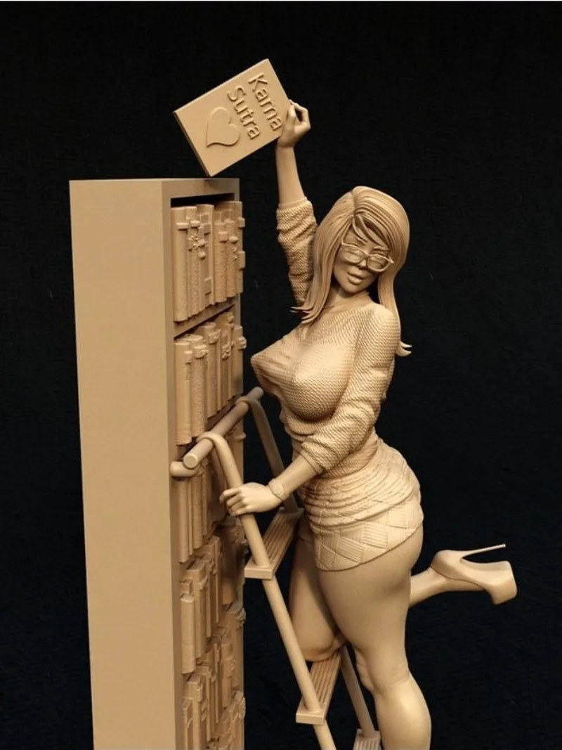 1/24 Scale Resin Figure Model Kit Realistic Hobby Miniature Female Teacher Taking Books Unassembled & Unpainted Free Shipping