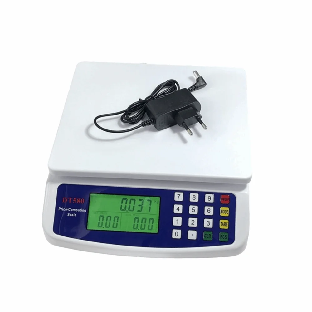 High Precision Kitchen Digital Scale 30kg/1g Capacity Tare Function Commercial Food Scale Battery-powered Backlight