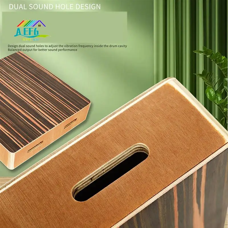 

AEF6-Travel Cajon Drum, Portable Adjustable Tone Thick Wooden Cajon With Adjustable Strap, Percussion Instrument Kit