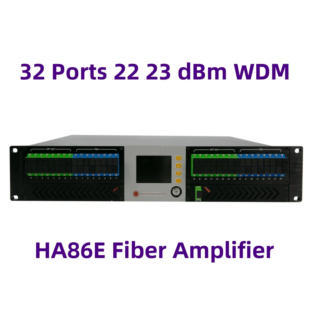 2U High Power 16 32 Ports 22 23 dBm WDM CATV Medium and Large Fiber Transmission Erbium Yb Doped Fiber Amplifier