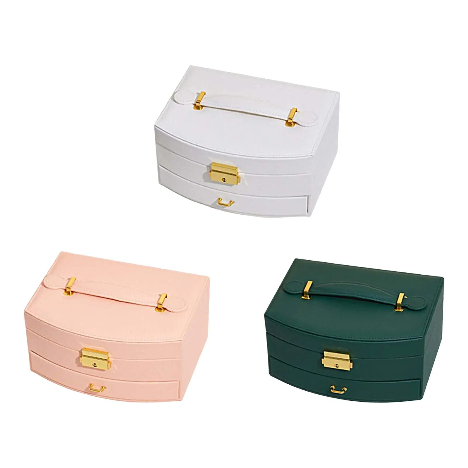 

2 Layer Jewelry Organizer PU Leather Large Capacity Display Holder Storage Boxes for Watches Valentines Day Women