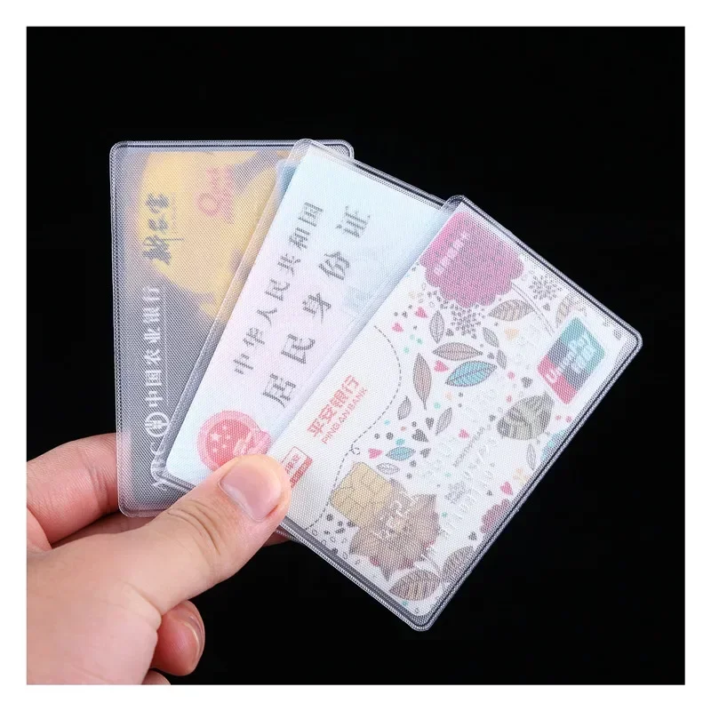 10pcs/lot Women PVC Transparent Card Cover Protector Student Bus ID Card Holder Wallets Purse Business Credit Card Cover Bags