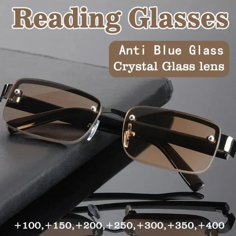 Fashion Half-frame Reading Glasses  for Men and Women Square Frame Presbyopia Glasses +1.0 To +4.0